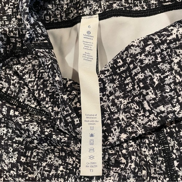 Lululemon Wunder Under High Rise 7/8 Leggings Daisy White Black 6 W5AOXS NWOT - Picture 6 of 10